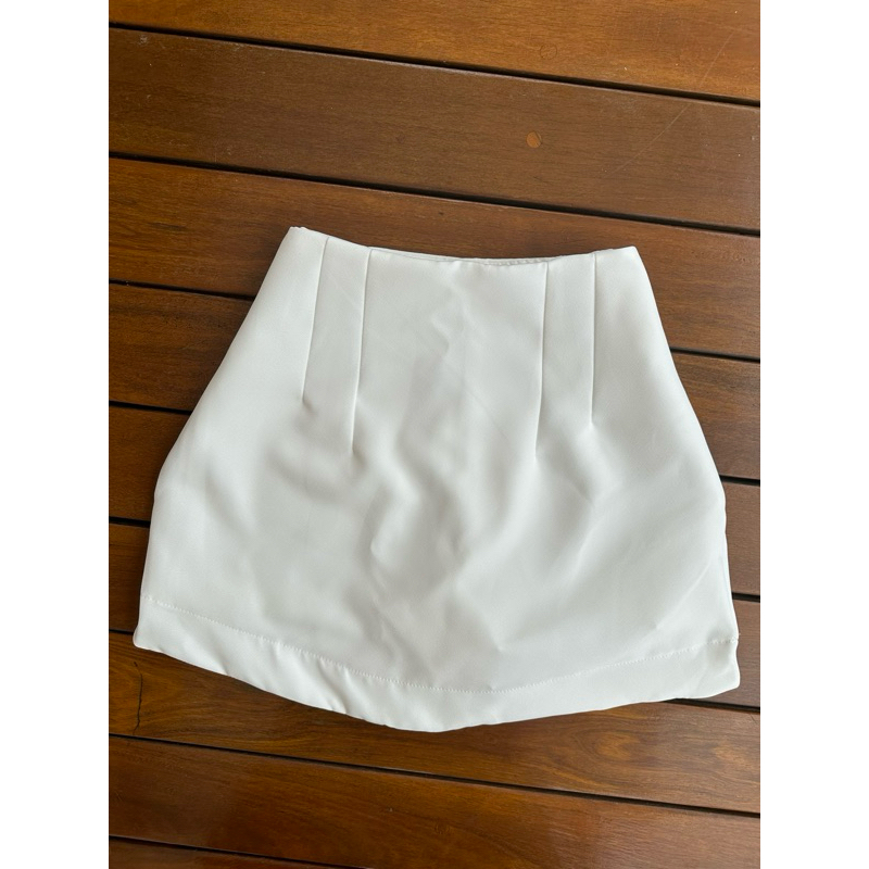 saia com short de alfaiataria 2364/ziper/moda feminina em Oferta na Shopee