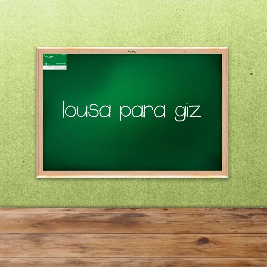 Quadro Verde Lousa Escolar Souza 80x60 cm Com Moldura de Madeira