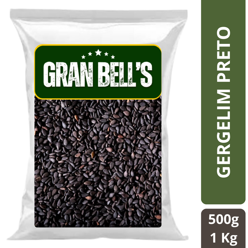 Gergelim Preto Importado GRAN BELL'S 1kg Rico em Cálcio e Antioxidantes Ideal para Sushi Poke e Pães - Sabor Intenso