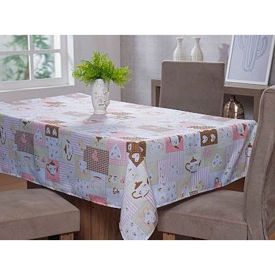 Toalha de Mesa 10 Cadeiras Lugares Cozinha Jantar 3,00m x 1,45m Oxford Estampado