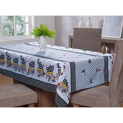Toalha de Mesa 06 Cadeiras Lugares Cozinha Jantar 2,00m x 1,45m Oxford Estampado
