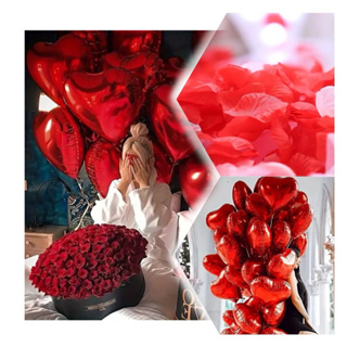 Kit Romantico - 200 Pétalas artificiais + 5 Balão Coração em Oferta na Shopee