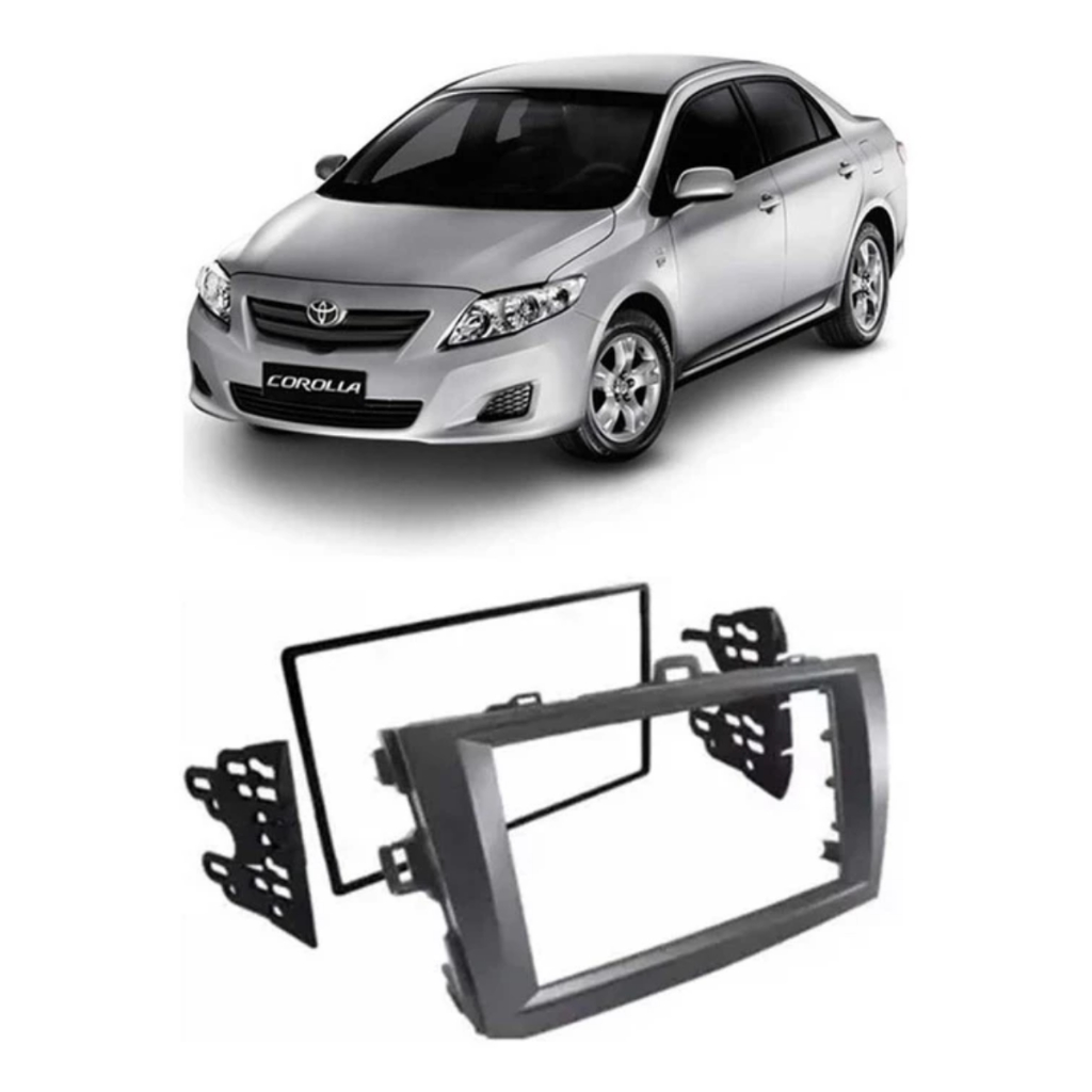 Moldura Painel 2 Din Dvd Toyota Corolla 2008 A 2013 Grafite