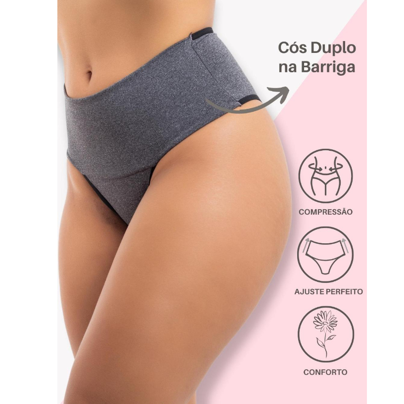 Kit 10 Calcinha cós alto segura barriga Cinta Modeladora Feminina calcinha cintura alta