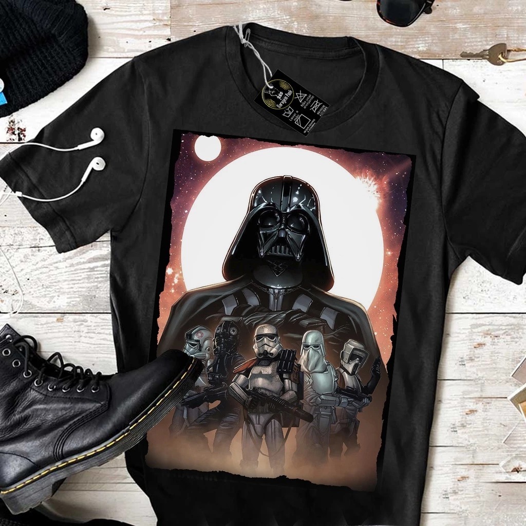 Camiseta Darth Vader personalizada estampada básica algodão vintage geek divertida de banda feminina e masculina