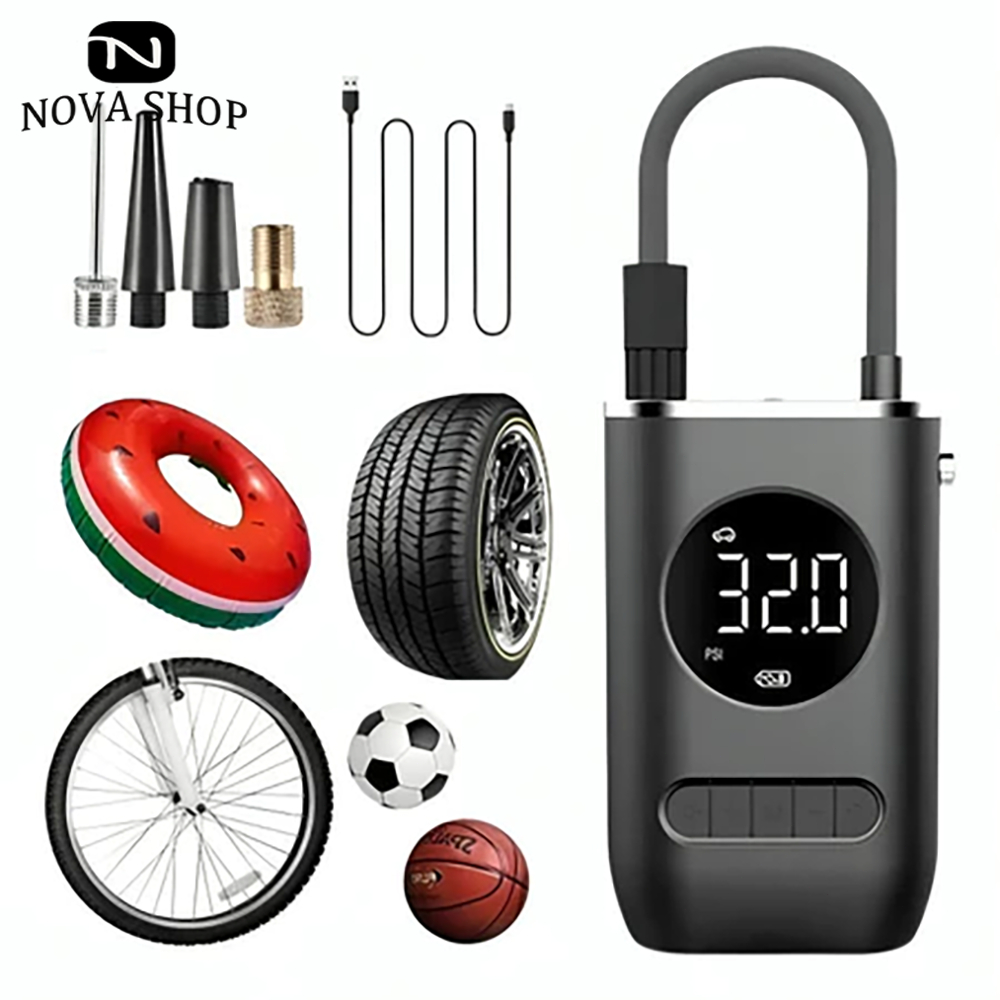 Mini Compressor de Ar Portatil Recarregavél Digital USB Calibrador Pneu Envio Imediato