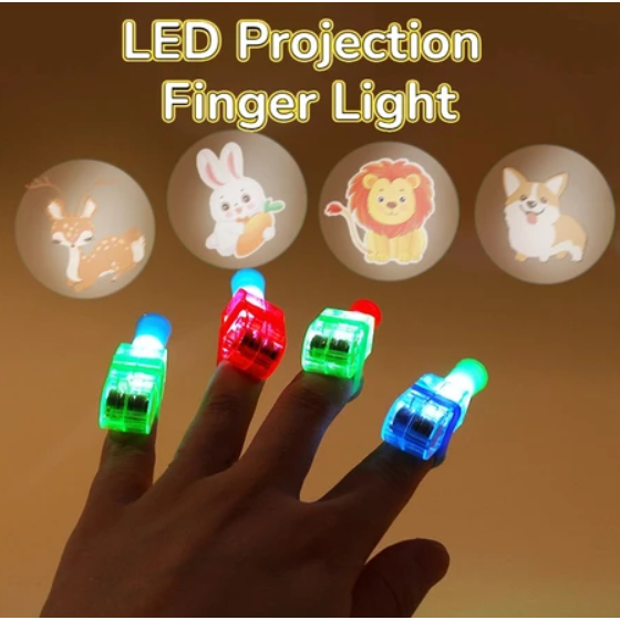 kit 5 De Brinquedo Luminoso De Led Infantil Anel De Luz De Dedo Projetor De Desenhos Animados em Oferta na Shopee