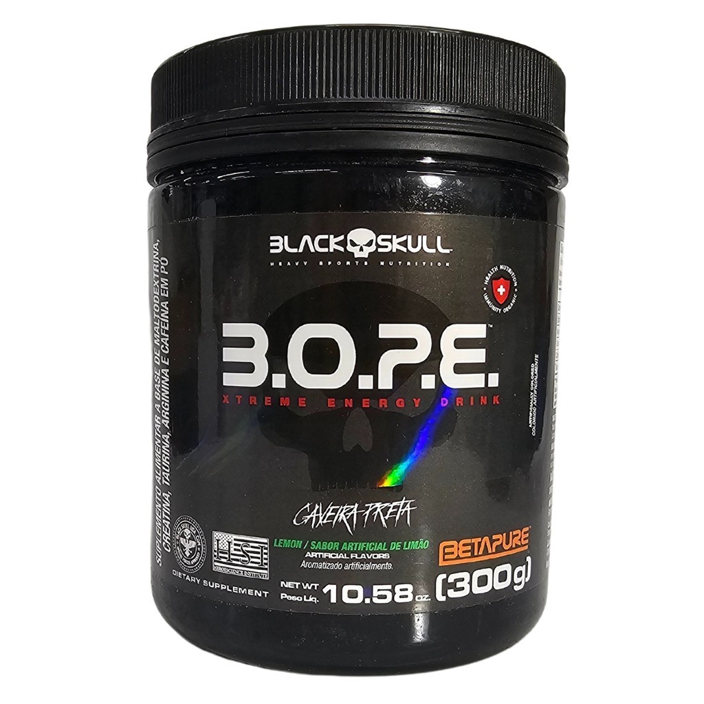 B.O.P.E. Pré Treino Limão 300g Black Skull em Oferta na Shopee