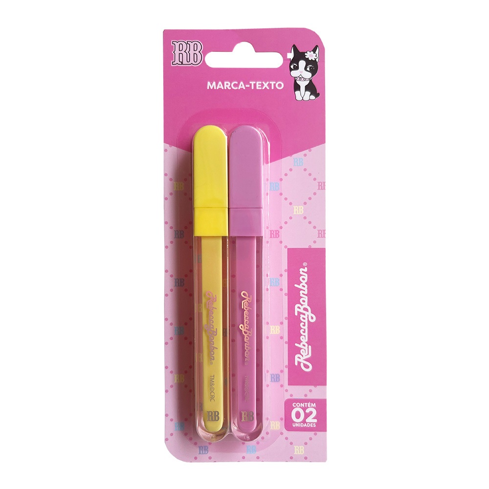 Marca Texto Rebecca Bonbon 2 Cores Rosa/Amarelo