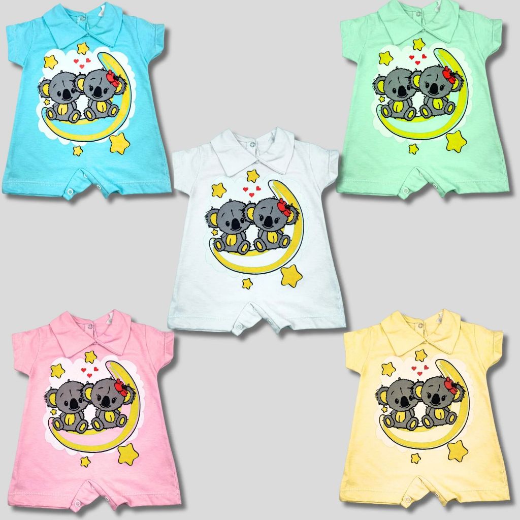 Macacão Infantil Curto do  Coala - Pequeninos em Oferta na Shopee