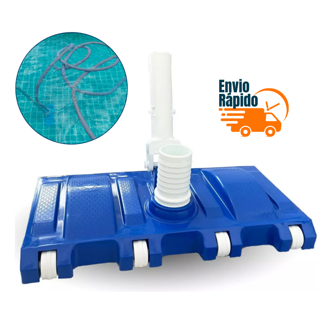Aspirador Brustec 8 Rodas Para Piscinas Limpeza Eficiente Resistente Rodo Prático