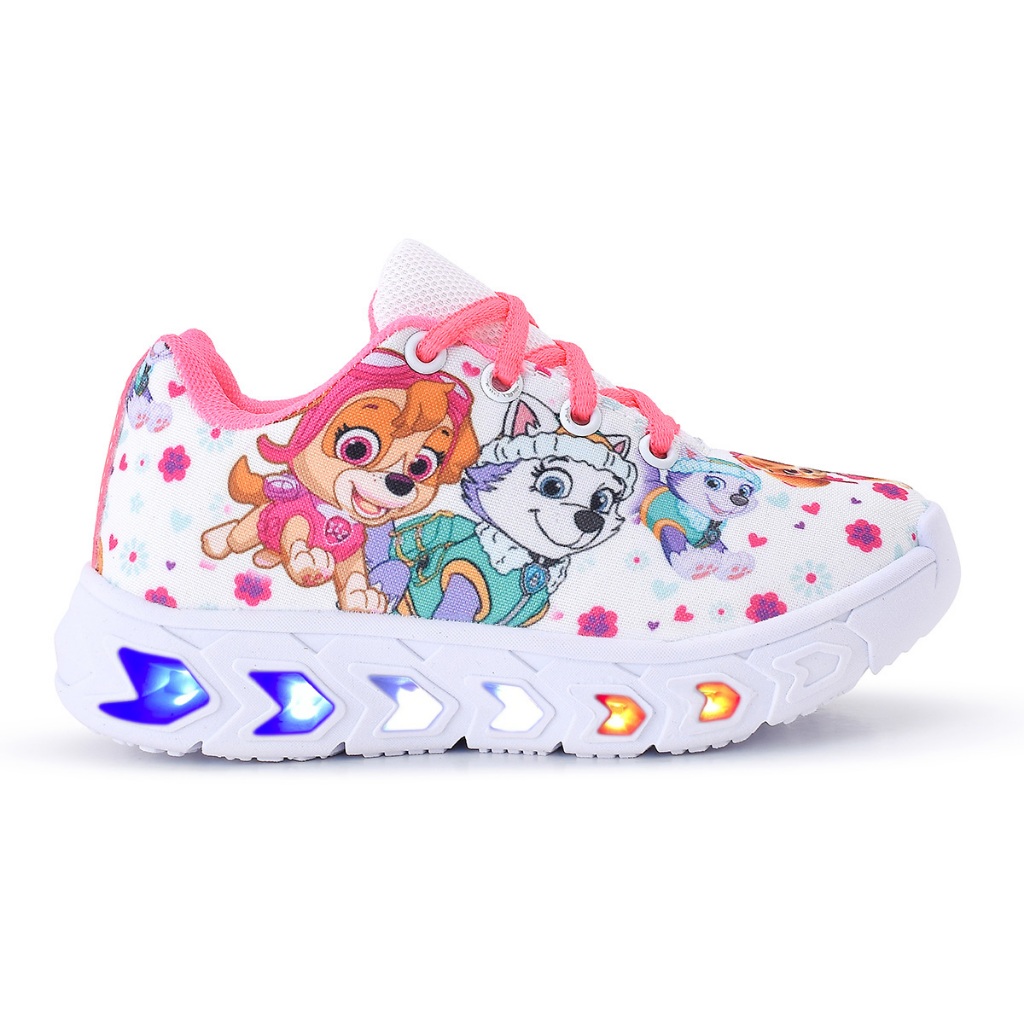 Tenis Feminino Infantil De Led Meninas Patrulha Canina Pink Cadarço Linkito em Oferta na Shopee