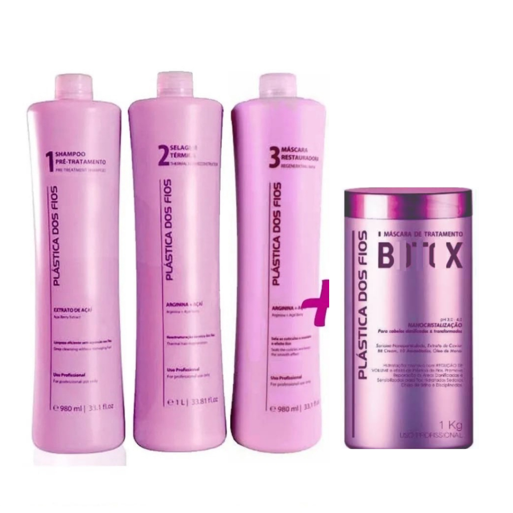 Kit Plástica dos fios 4 passos Redutor de volume em Oferta na Shopee