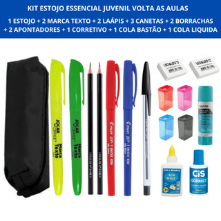 KIT ESTOJO ESSENCIAL ESCOLAR PARA ENSINO MÉDIO VOLTAS AS AULAS em Oferta na Shopee