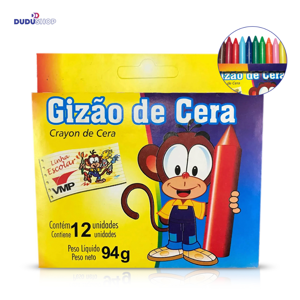 Gizão de Cera Para Colorir Com 12 Cores Atacado 12 Caixas em Oferta na Shopee
