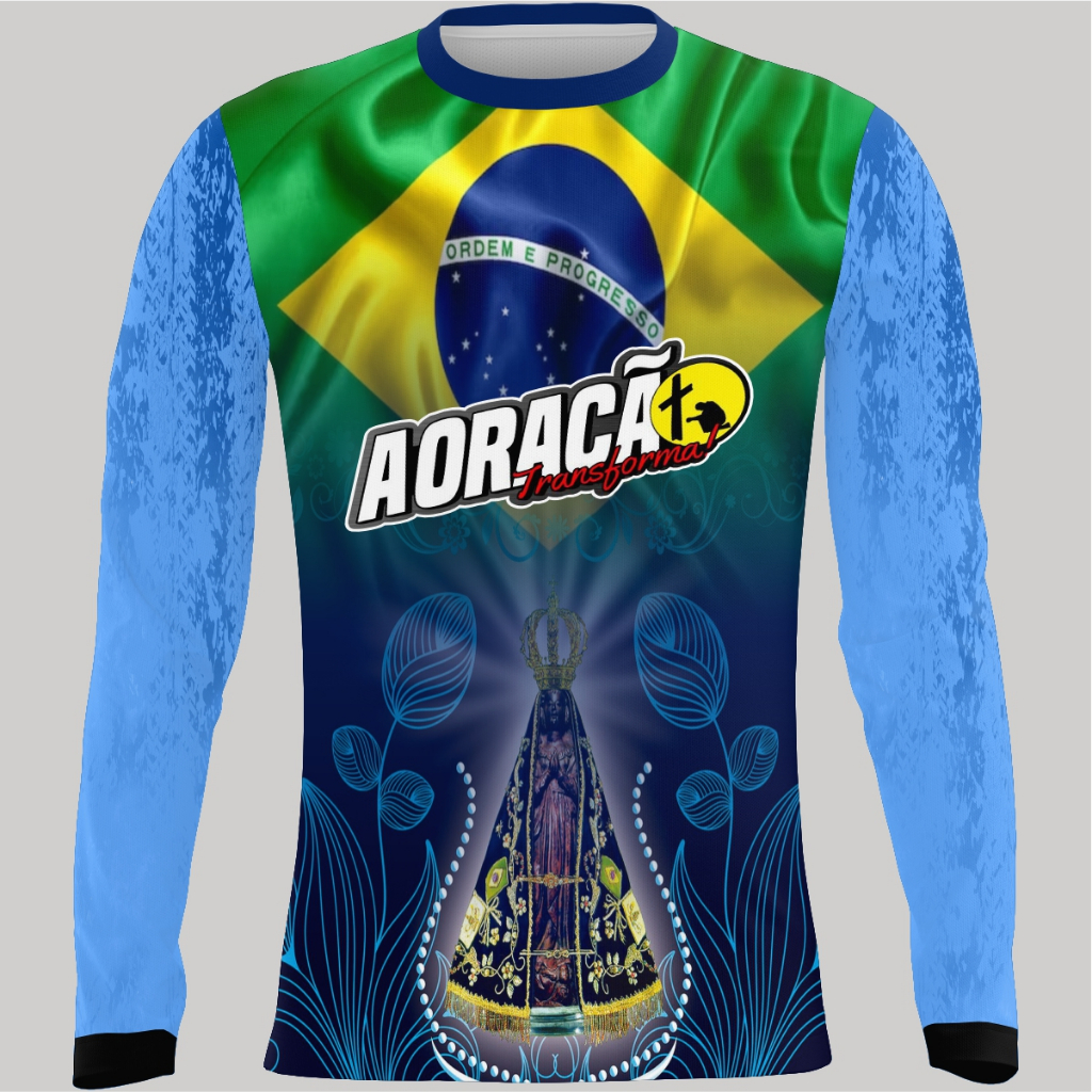 camisa manga longa camiseta caminhão caminhoneiro Brasil nossa senhora