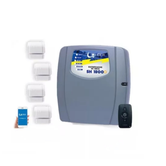 Central Choque Alarme Wifi Sh1800w Lider + 4 Sensor Magnético Sem Fio