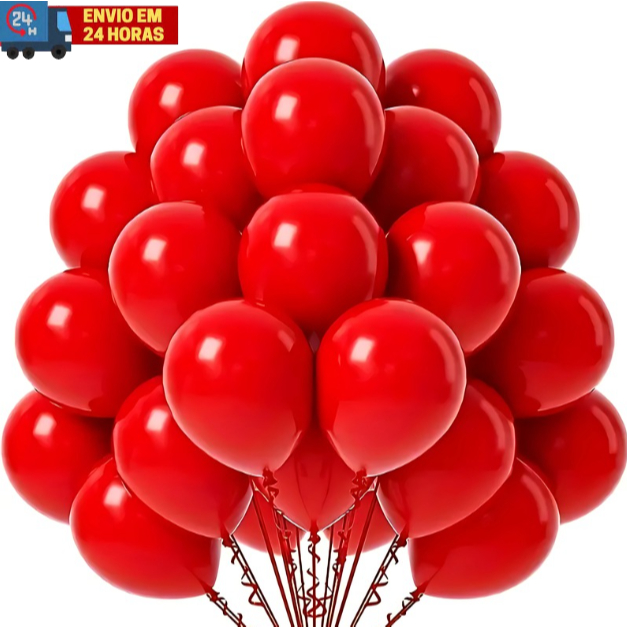 50 Unidades Balão Bexiga Vermelho Latex Lisa 7 Polegadas Para Decoração Festa Eventos Aniversario em Oferta na Shopee