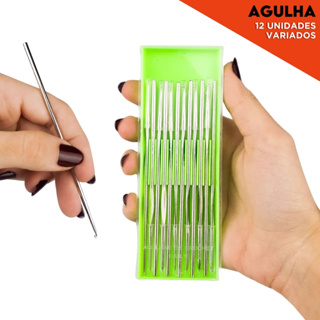 Kit Agulhas de Crochê - Estojo com 12 Unidades Variados - Aero em Oferta na Shopee