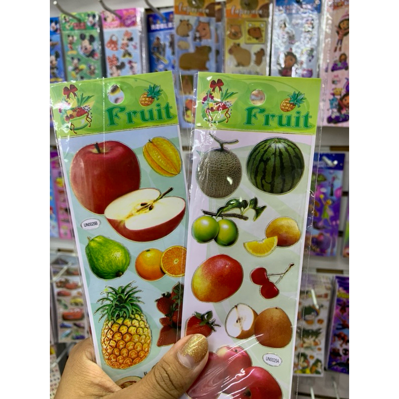 kit de cartelas de adesivo de frutas sticker cartela de adesivos figurinha lembrancinha escola fruta em Oferta na Shopee