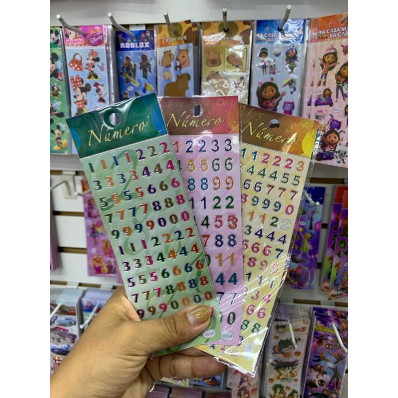 kit de cartelas de adesivos números - figurinhas - cartela de adesivo infantil escola em Oferta na Shopee