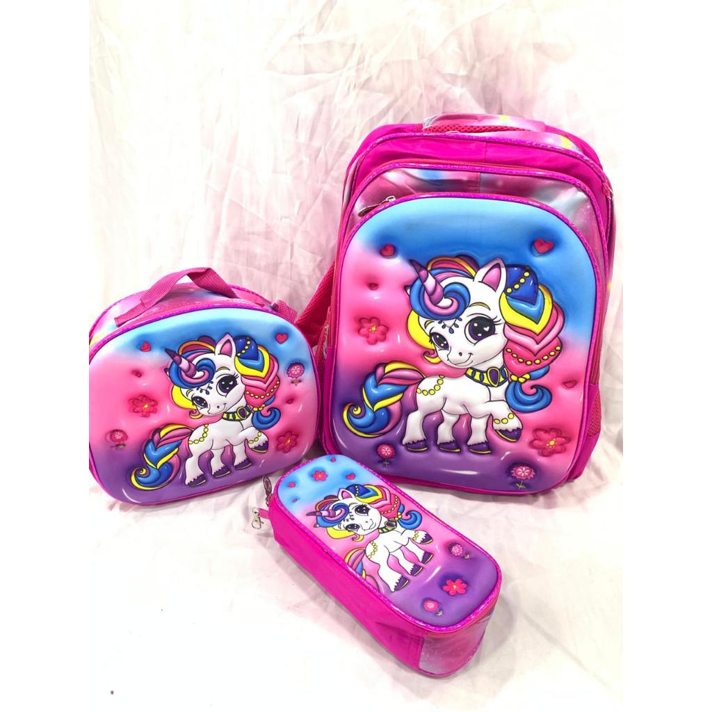 Kit Mochila Menina S/Rodinha em Oferta na Shopee