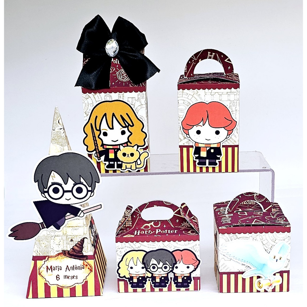 Kit HARRY POTTER Caixinhas 3D Lembrancinhas Personalizados Papelaria Festa