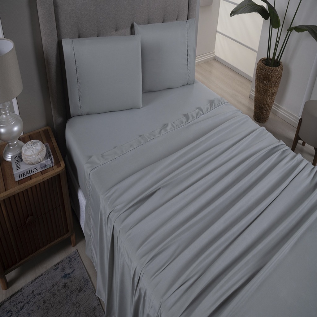 Jogo Lençol Queen 4 pçs 100% Algodão 400 fios Macio Não Faz Bolinha, Não Desbota em Oferta na Shopee