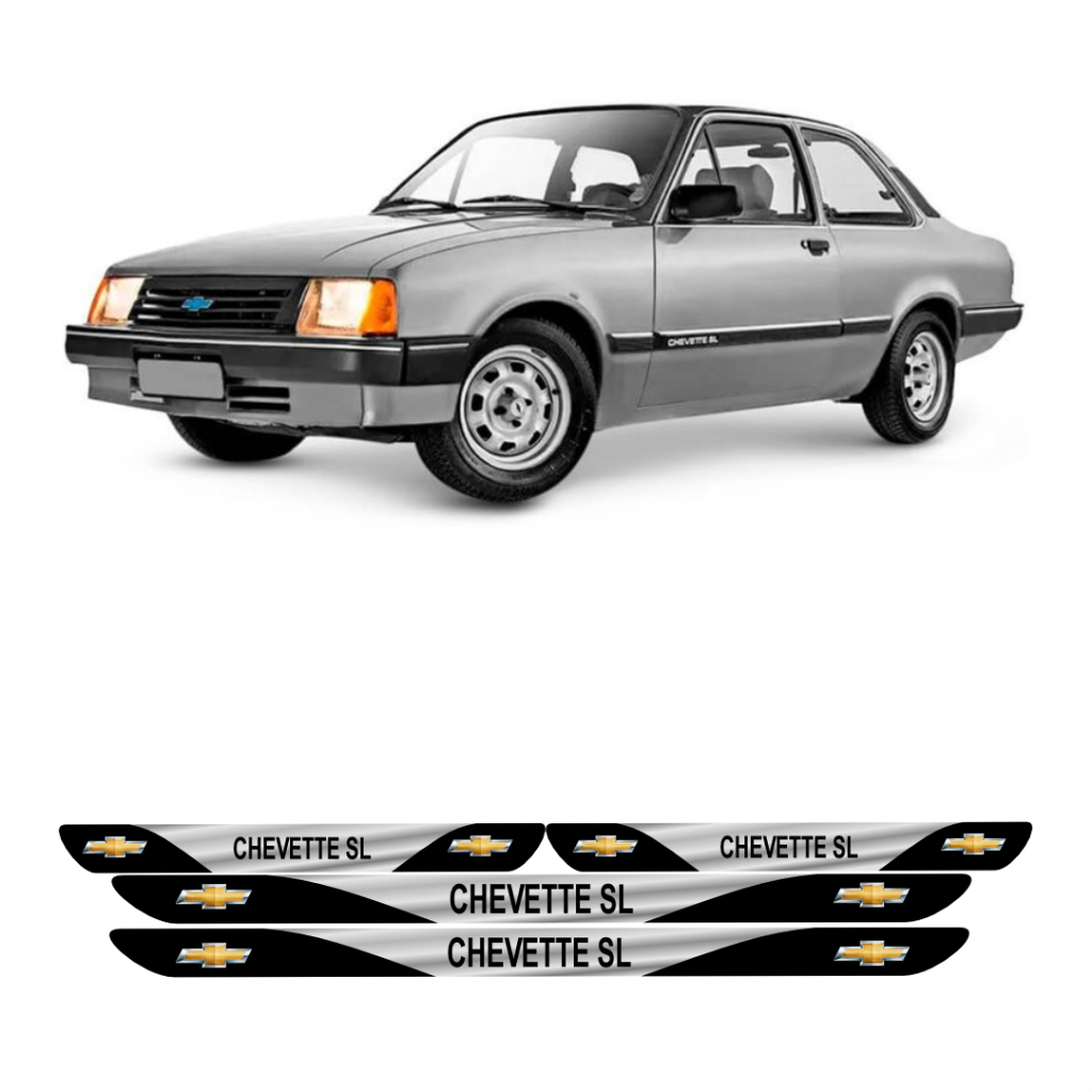 Soleira Porta Protetor CHEVETTE 4 Peças Resinada Adesivo PADRÃO