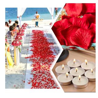 Kit 10 Velas Rechaud + 100 Pétalas Artificiais Vermelhas em Oferta na Shopee