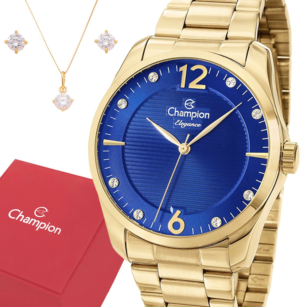 Relógio Feminino Dourado Champion Original 1 Ano de Garantia