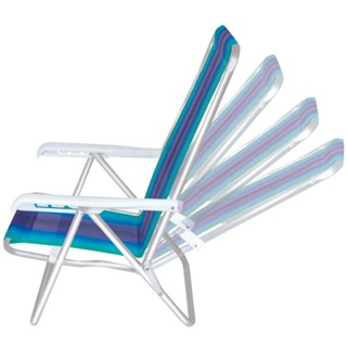 Cadeira De Praia Reclinável 4 Ajustes Mor Alta Cores Sortidas Oferta em Oferta na Shopee