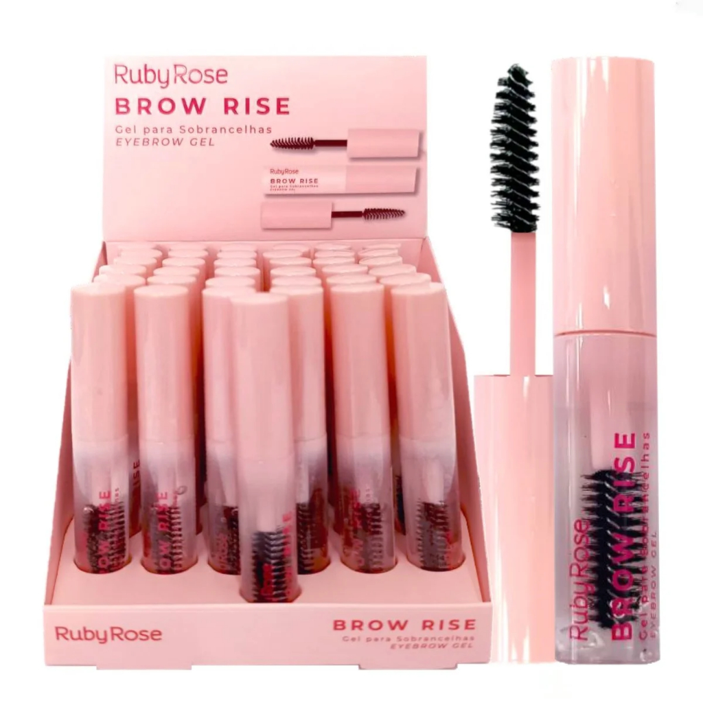 Box Fechado 36un Gel para Sobrancelhas Brow Rise Ruby Rose Lançamento Linha Rosa Eyebrow Gel