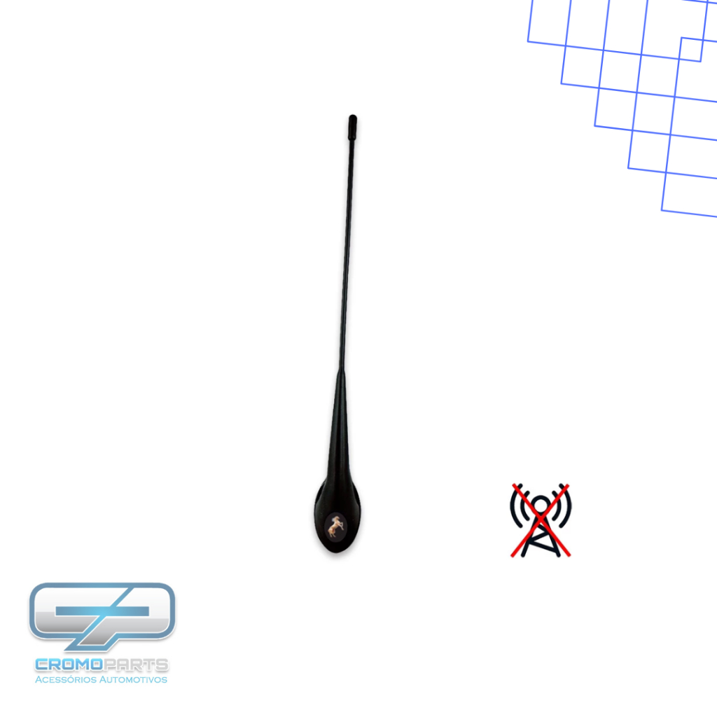 Antena Decorativa Universal Parte Dianteira - Haste 340mm, Cor Preta, Resinado Cavalo em Oferta na Shopee