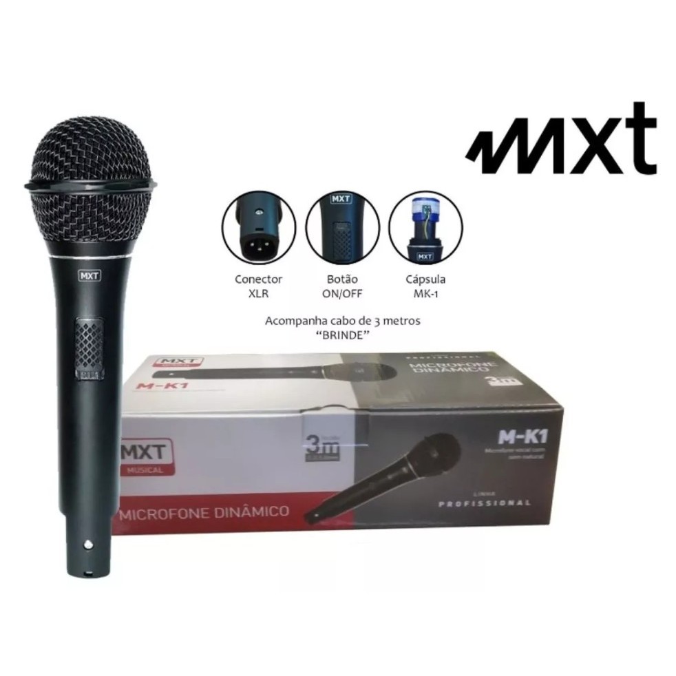 MICROFONE DINAMICO COM FIO - MOD: M-K1 em Oferta na Shopee