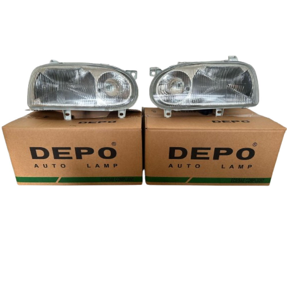 Par Farol Foco Duplo  E-Code Vw Golf Mk3 1992 a 1998 Marca DEPO