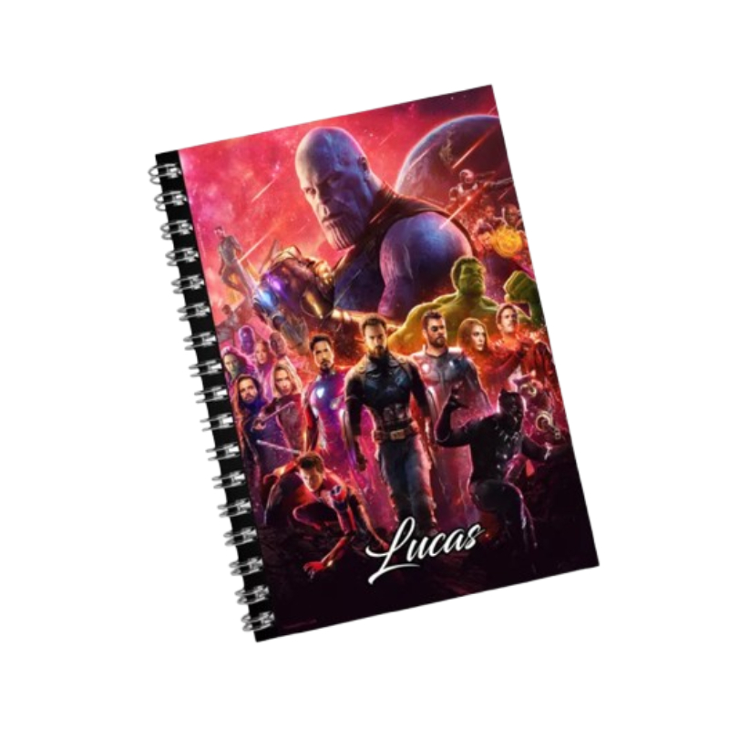 1 Capa Para Caderno Brochura - Adesivo Frente e verso Vingadores