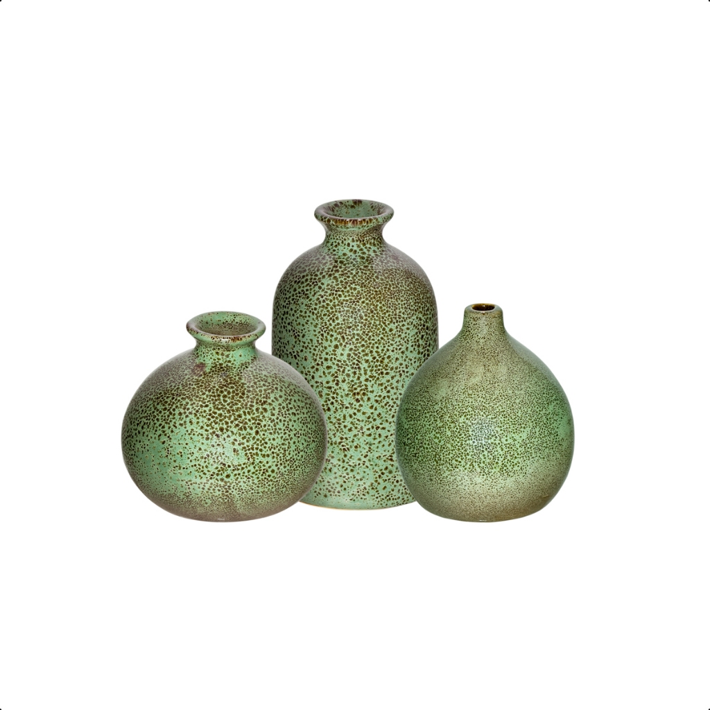 Trio de vasos Rafina decorativos lançamento sala cozinha decoração plantas