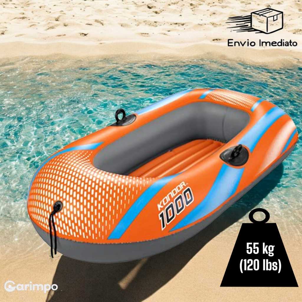 Bote Barco Boia Inflável Kondor 1000 Infantil Bestway 85x149 em Oferta na Shopee