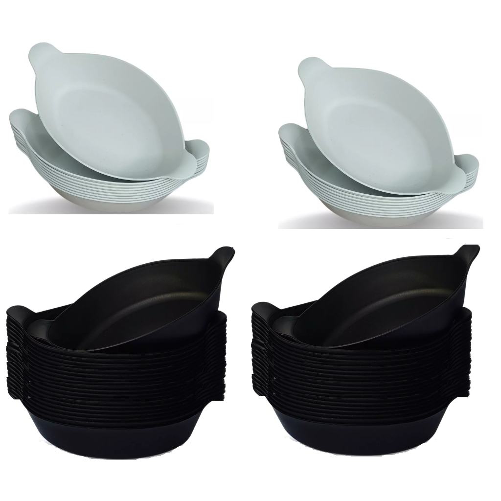 20 Petisqueira Barco Bandeja Prato Pastel Espeto Lanche Porções Açaí Barquinho Cumbuca Tigela 600ml