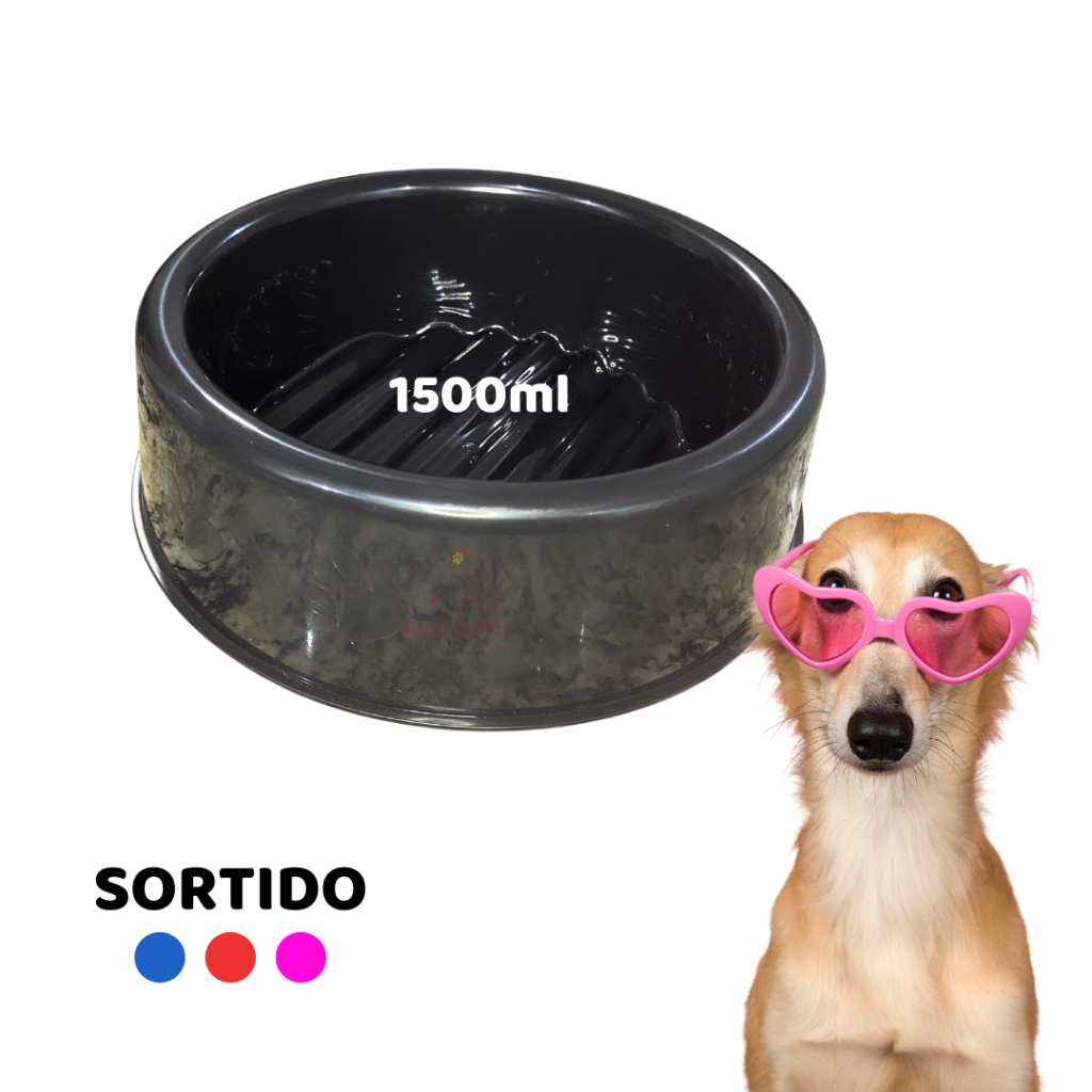 Pote de Ração para Cachorro Pet Comedouro Bebedouro  - 1500ml SORTIDO