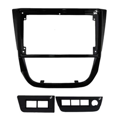 Moldura De Painel 2 Din 9" Polegadas Gol Saveiro Voyage G5 - Black Piano