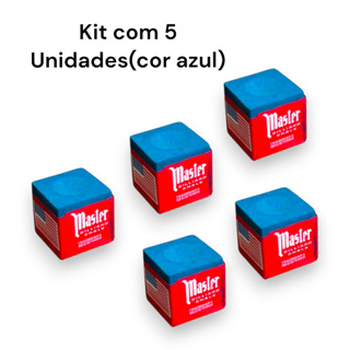 Kit 5 Giz de Sinuca Master AZUL Snooker Giz de Alta Qualidade Profissional Bilhar em Oferta na Shopee