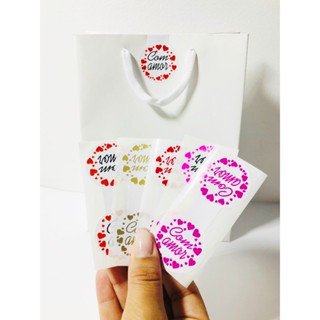 Lacre adesivo para sacola "com amor" em Oferta na Shopee