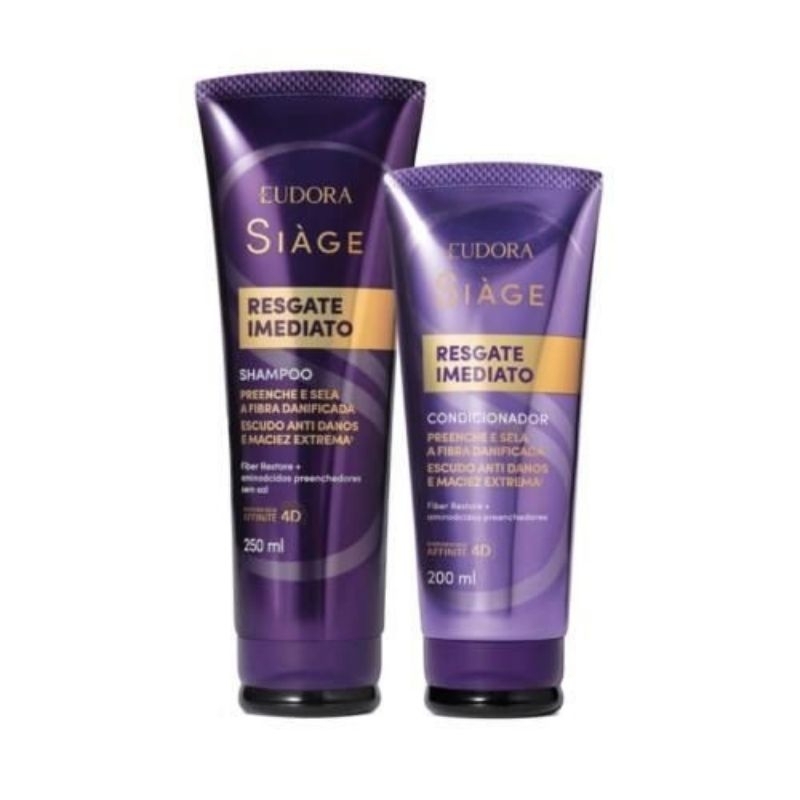 KIT RESGATE IMEDIATO SIAGE EUDORA SHAMPOO 250 ML  E CONDICIONADOR 200ML.