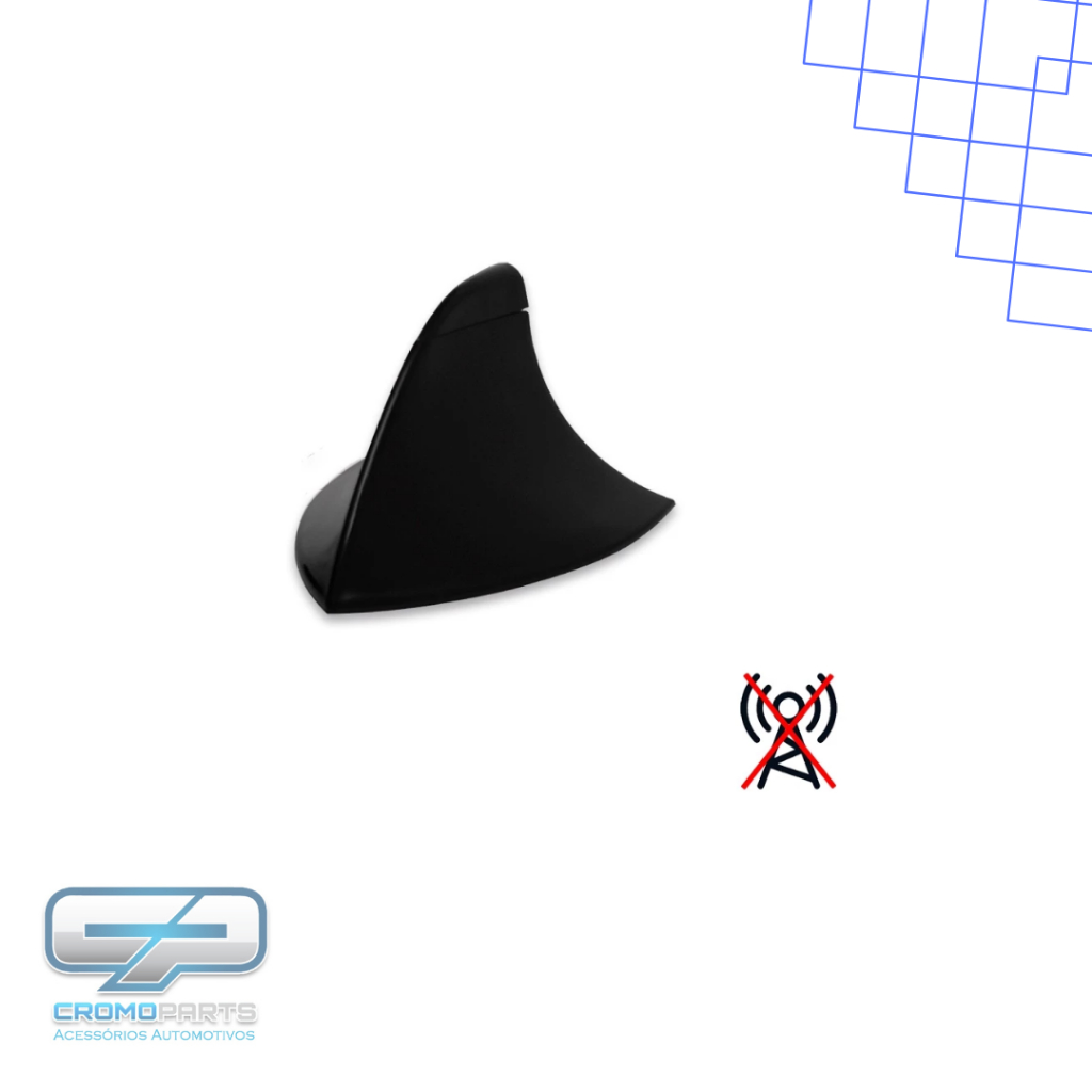 Antena Tubarão Decorativa Universal – Preta, Sem LED