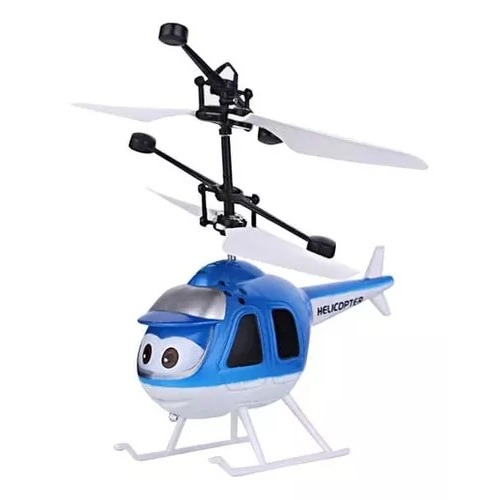 Helicóptero Drone Brinquedo Voador Recarregável Sensor De Mão Mini Cor Azul