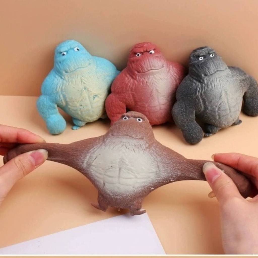 Kit 2 Boneco Gorila Brinquedo Indestrutível Macaco Boneco Squish Apertar Estica orangotango Toys Antiestresse Tik Tok
