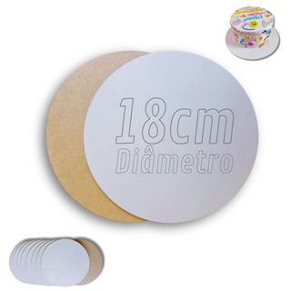 Kit 10 Cake Board 18cm Tabuleiro Bolo Em Mdf 3mm Redondo em Oferta na Shopee