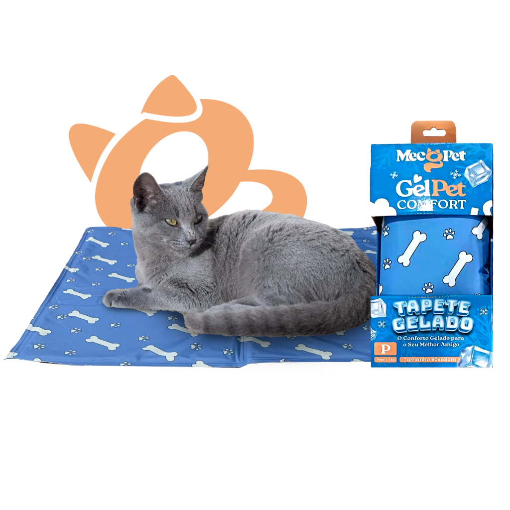 Tapete Gelado Pet Refrescante 65x50cm Para o Calor Dias Quentes Cachorro Gato Tamanho P MecG Pet